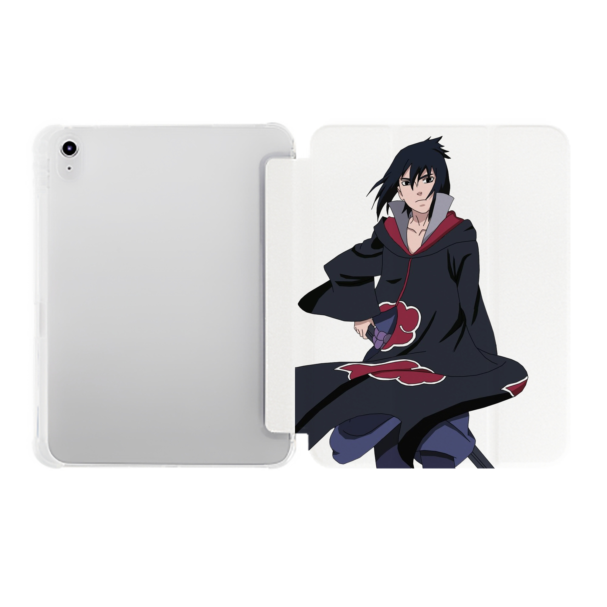 （画像用） NARUTO -ナルト- うちは サスケ Uchiha Sasuke IPad ケース ペン収納付き 三つ折りスタンド PUレザー×シリコン 対応機種9.5/10.5/10.9インチ